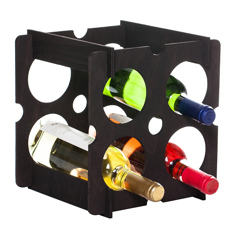 Raft patrat negru 4 sticle vin