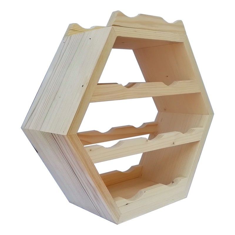 Raft hexagonal 9 sticle vin