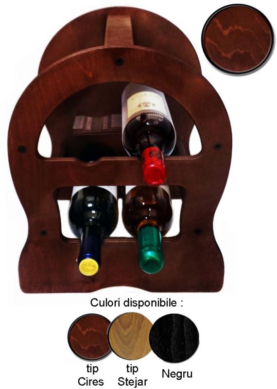 Raft lemn 4 sticle vin
