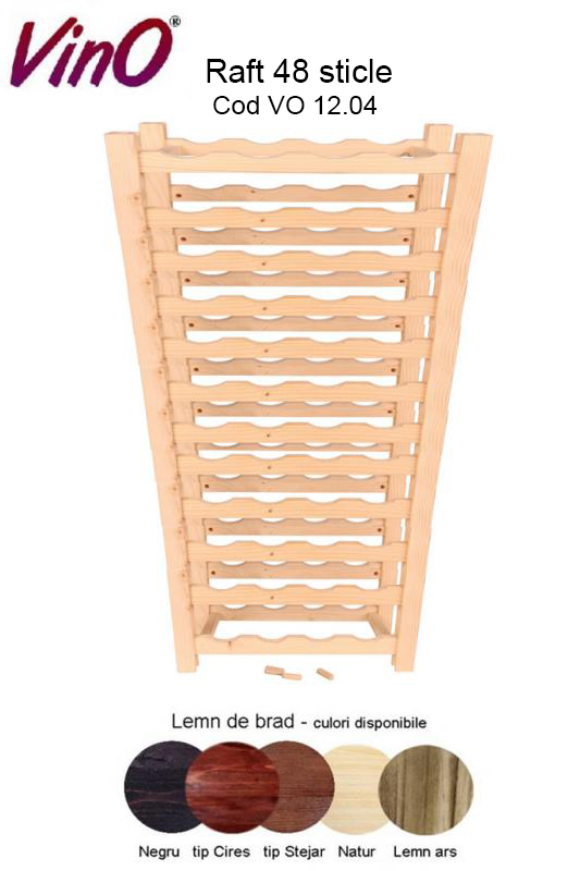 Raft VinO din lemn 12x4 - 48 de sticle