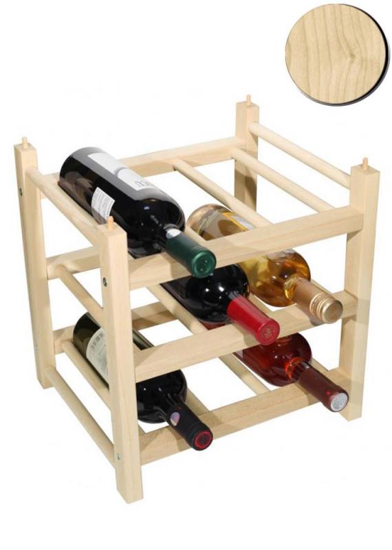 Raft lemn natur Clever 9 sticle