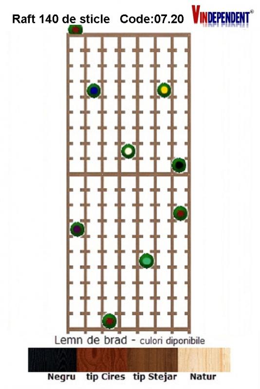 Raft lemn pentru 140 de sticle