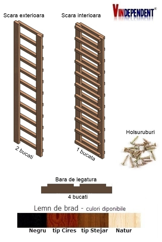 Raft din lemn pentru 22 sticle