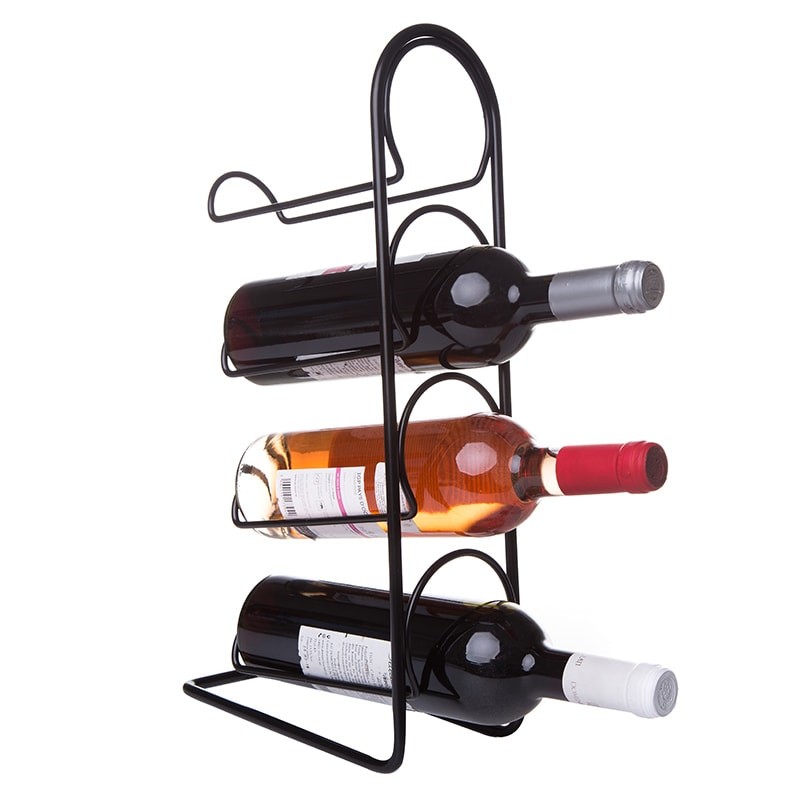 Raft Pisa negru 4 sticle