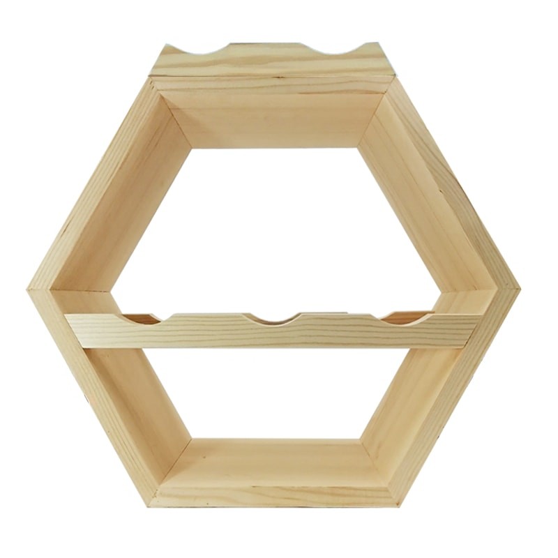 Raft hexagonal 5 sticle vin si suport exterior