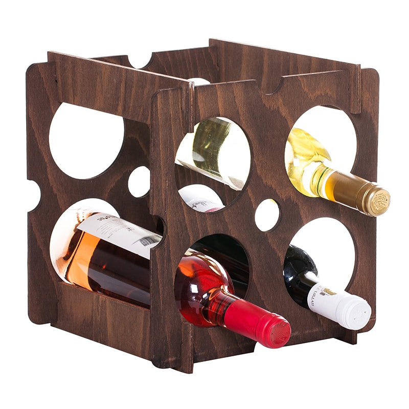 Raft patrat maro 4 sticle vin