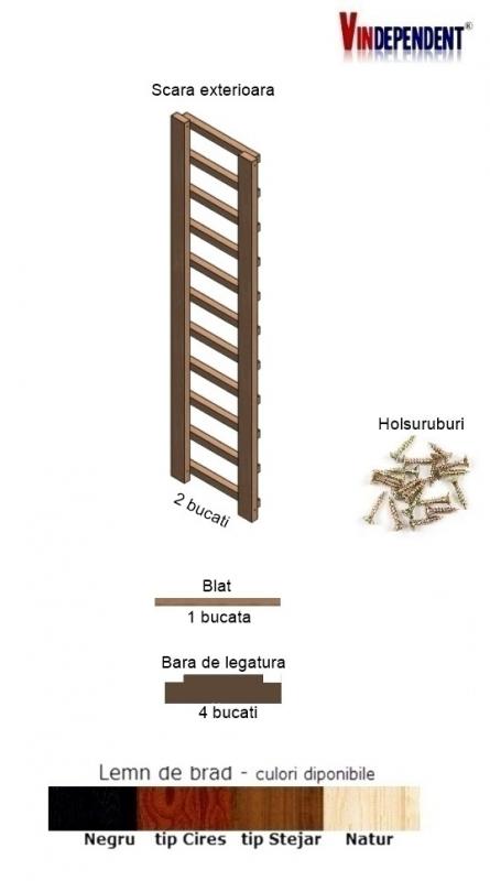 Raft din lemn cu blat pentru 10 sticle
