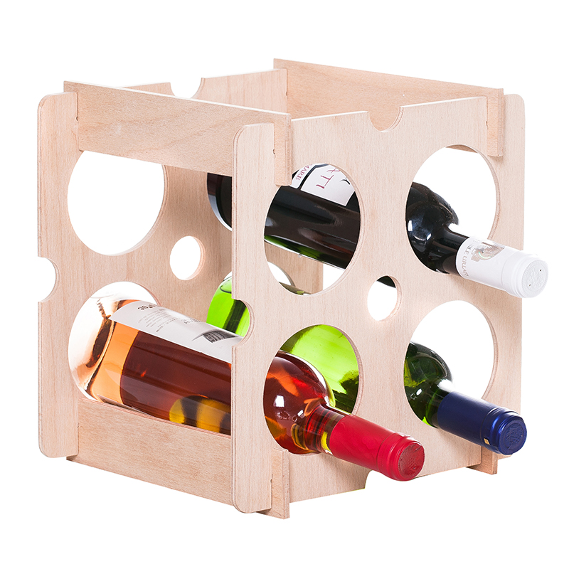 Raft natur patrat 4 sticle vin
