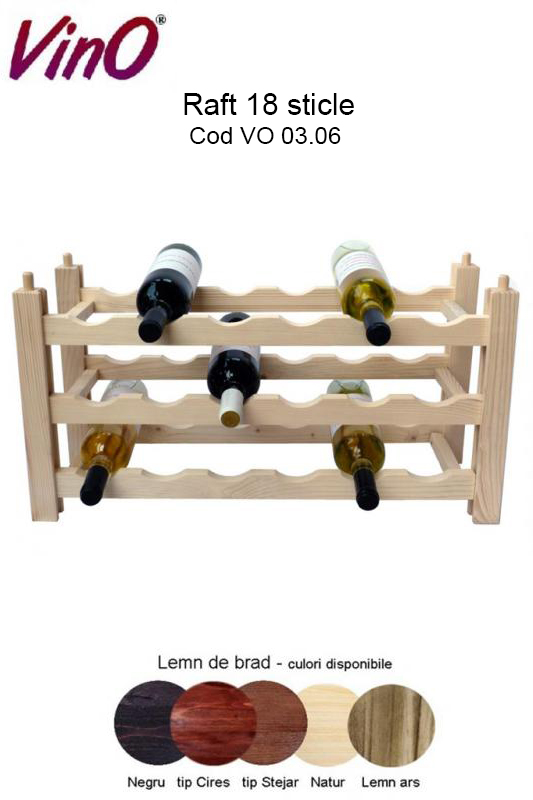Raft VinO din lemn 3x6 - 18 sticle